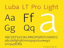 Luba LT Light Font preview
